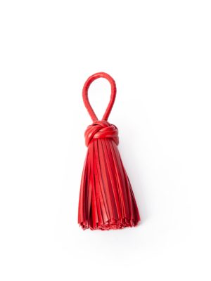 borla decorativa roja piel