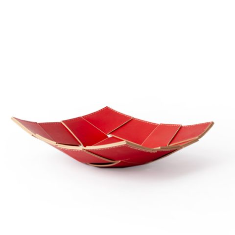 Vaciabolsillos rojo piel